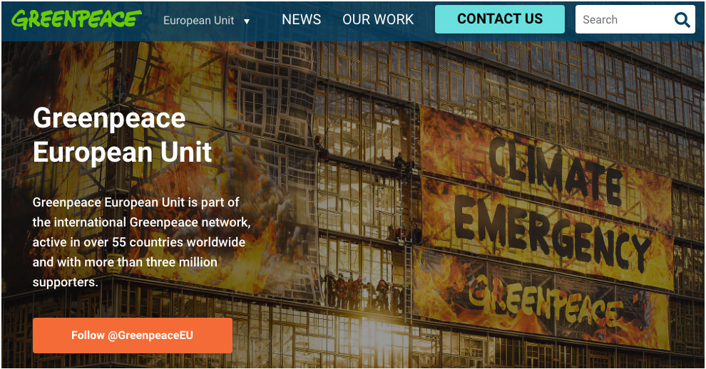 Greenpeace homepage