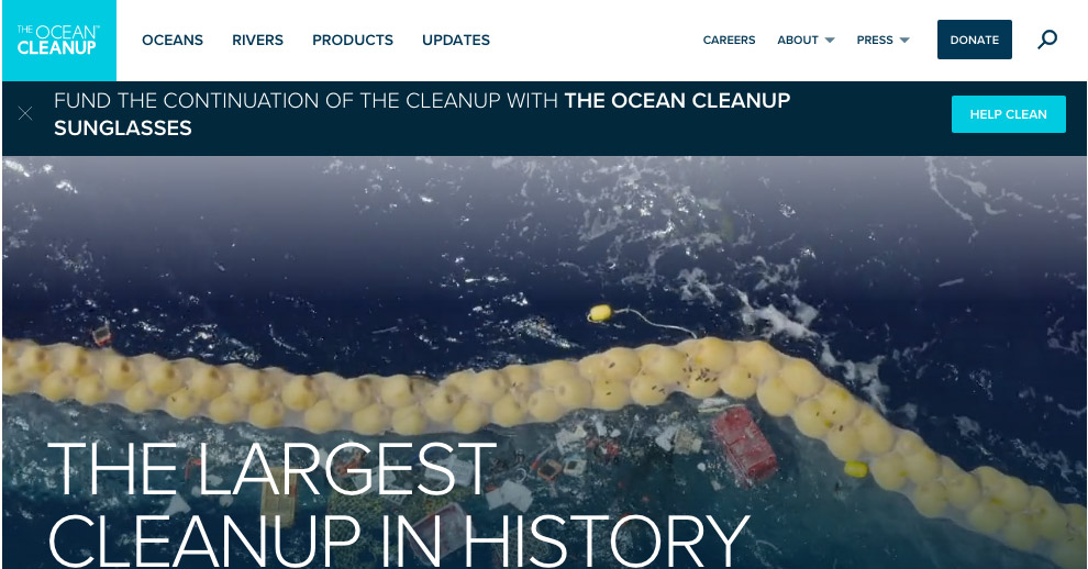 Ocean Cleanup homepage